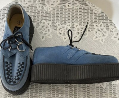 Anarchic GOTH Blue Creeper Size 6 SHOE Platform PUNK Rock  display picture 2