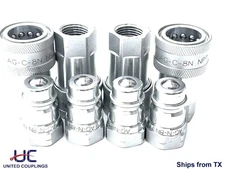 1/2 Hydraulic Coupler/Coupling | Ball Type | Agriculture ISO 5675 NPT | 4 Sets