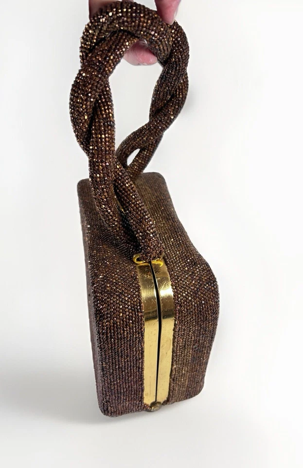 Bolso de Noche Vintage MCM Con Cuentas Cartera Koretolope Color Cobre Disfraz Foto 4 de 4