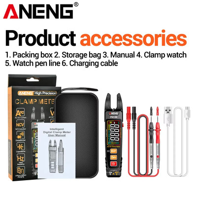 PN130 Intelligent Digital Clamp Meter 4000 Counts AC/DC Voltage Current Protable