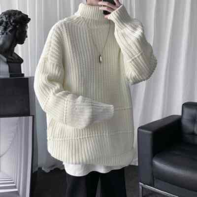 Autumn Winter Mens Turtleneck Men's Long Sleeve Rollneck Casual Sweater Tops New