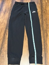 Nike Kid's Joggers/Sweatpants Fleece Black/White Logo Size Large
