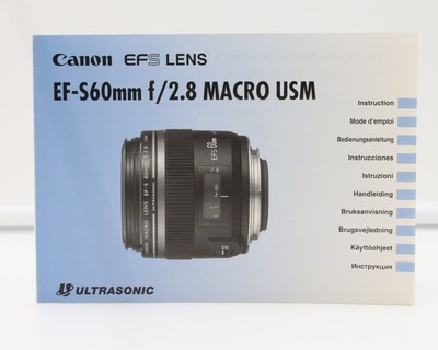 Bedienungsanleitung Canon EFS EF-S 60mm f/2.8 Macro USM Anleitung instruction