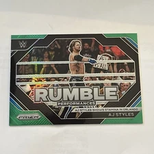 2024 Panini Prizm WWE - Rumble Performances Green Prizm #15 AJ Styles