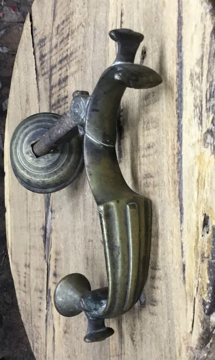 LARGE 8" ANTIQUE c.1887 VICTORIAN BRONZE DOCTORS DOORKNOCKER