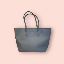 MARC JACOBS Gray Saffiano Leather Large Shopping Tote Shoulder Bag Purse FLAWS