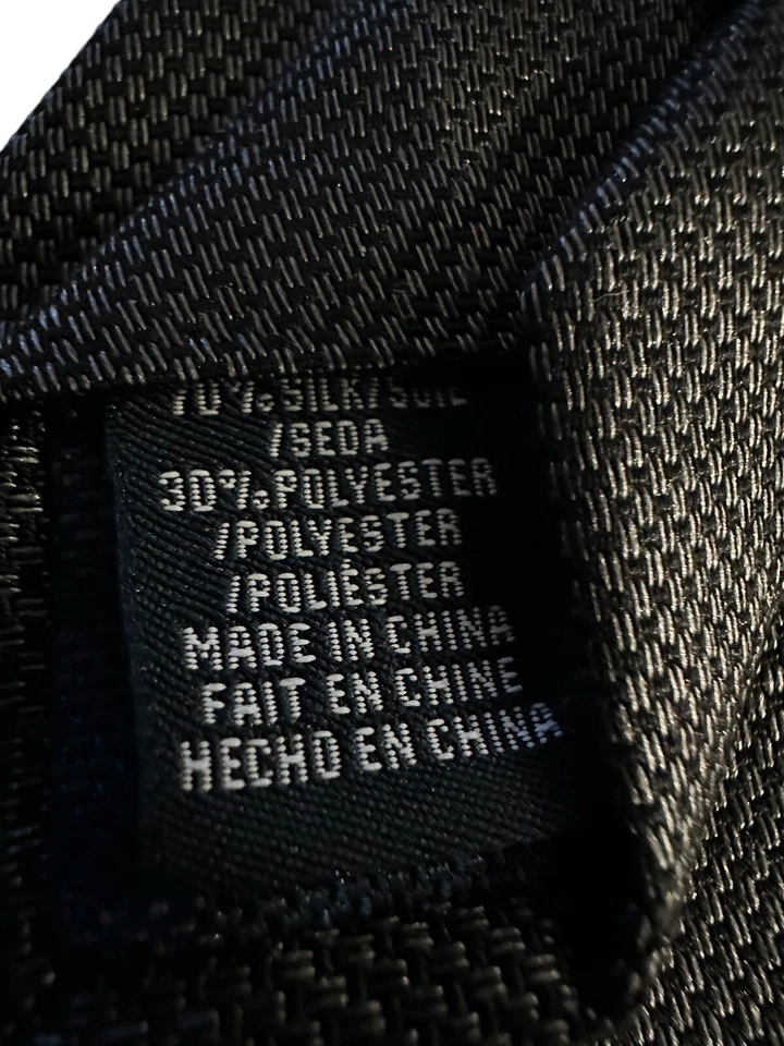 Corbata para hombre Nautica negra/plateada mezcla de poli seda diseñador nunca usada Foto 4 de 4