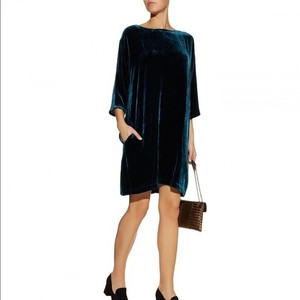 green velvet shift dress