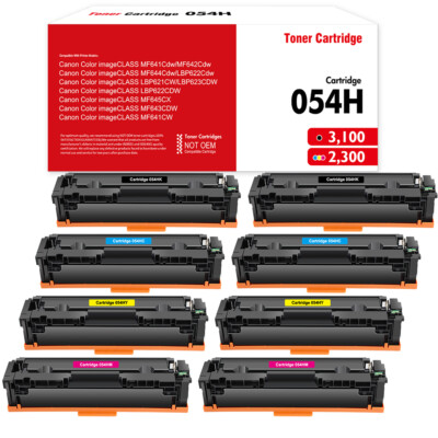 8 Toner Cartridge for Canon 054 H Imageclass MF640C MF644cdw MF641cdw LBP620