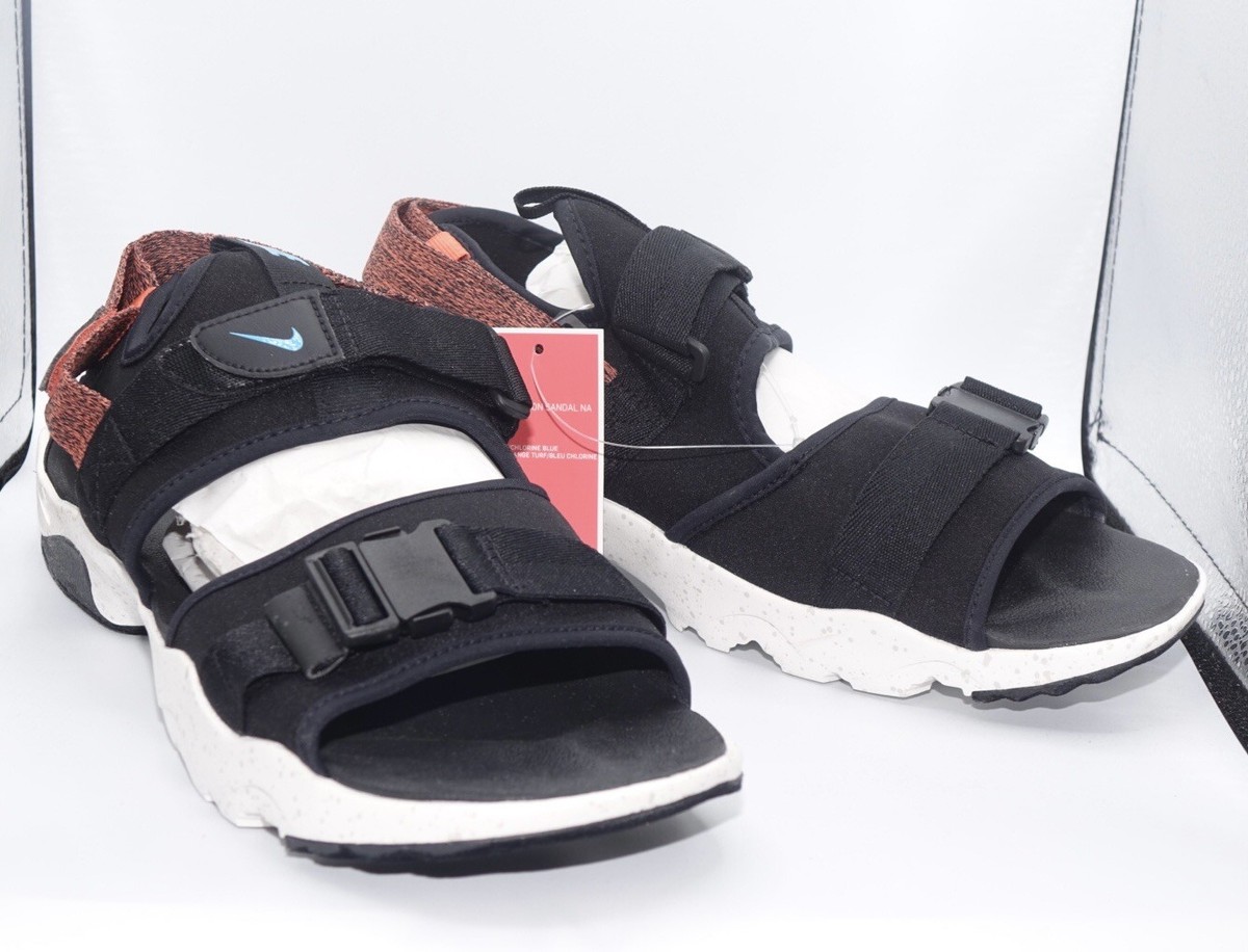 Nike Men's Canyon Sandal Black Orange Turf Chlorine Blue Sz 14