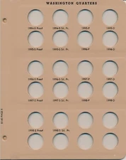 Dansco Coin Album 8140 Page 8 ONLY Washington Quarters 1994-1998 w/Proofs Book