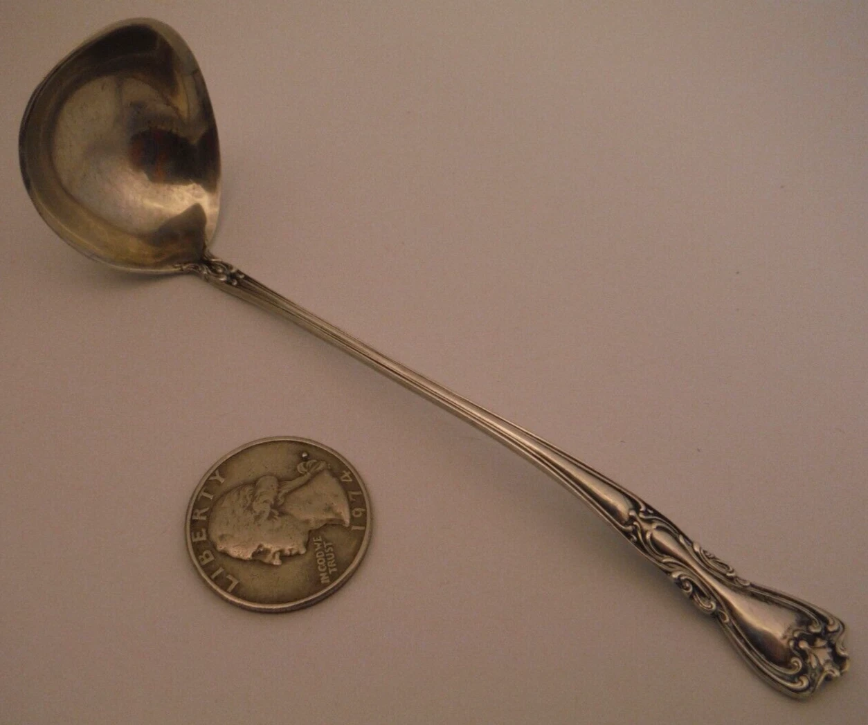 Watson Sterling Silver Sauce Serving Ladle Victoria New ART NOUVEAU c.1900 NICE