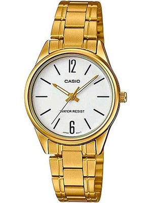 Damen Armbanduhr CASIO LTP-V005G-7B, Gold, Quarz, Mineralglas, 30m Wasserdicht