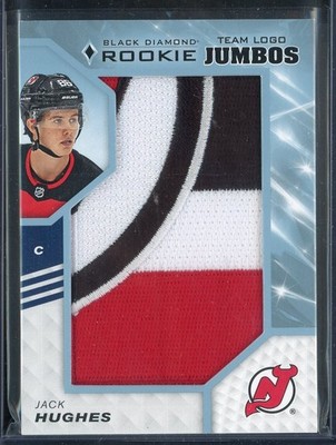 2019-20 Black Diamond Rookie Team Logo Jumbo Patches #RTLJH Jack Hughes