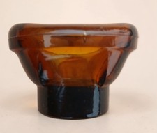 Vintage  amber glass eye bath eye wash pharmacy chemist cup bottle
