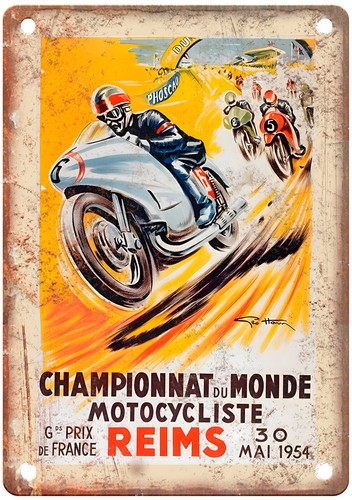 1954 Oldtimer Motorrad Plakat Werbung Retro Look Reproduktion Blechschild F234 - Bild 1 von 2