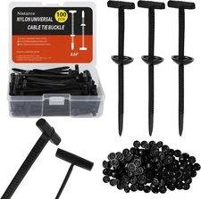 Upgrade Nylon Universal Cable Tie Buckle with Clear Storage Box – Black 