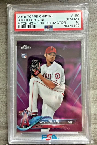 2018 TOPPS CHROME PITCHING-PINK REFRACTOR #150 SHOHEI OHTANI ROOKIE RC PSA 10