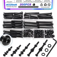 M3/M4/M5 30/35/40/45/50mm Hex Button Head Socket Cap Screw Bolt Nut & Washer Kit