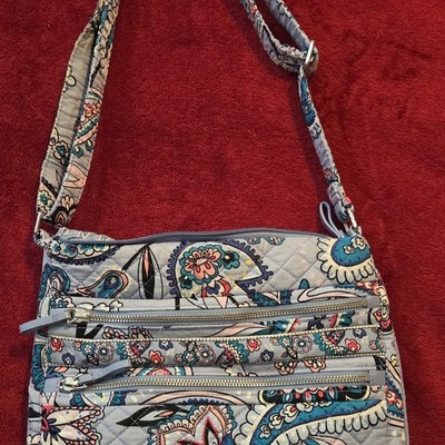 Vera Bradley Makani Paisley Crossbody Bag Multi-Zip Pockets & Wallet