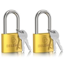 DELSWIN Weatherproof Padlock with Key Keyed Alike - Heavy 2Pcs Keyed Alike
