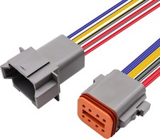 8 Pin DT Connectors Waterproof Kit, 8 Pin Connectors Male and Female Wire fo
