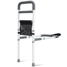 YrHeiper Bed Rails for Elderly Adults Safety with Bedside Support Legs White