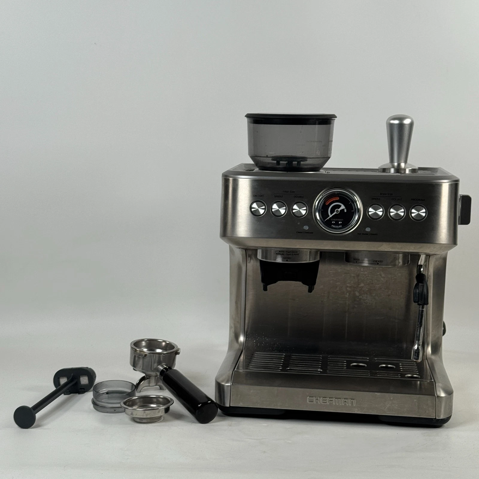 Chefman Crema Supreme 15 Bar Espresso Machine, Milk Frother (Stainless Steel)