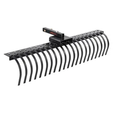 VEVOR Tow Behind Landscape Rake 60" Lawn Dethatcher Rake with 21 Steel Tines