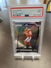 🔥🔥2024 Panini Prizm Bo Nix #309 RC Silver Prizm Denver Broncos PSA 9 🔥