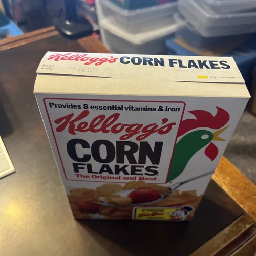 Vntg 1991 Empty Cereal Box Kellogg’s Corn Flakes Disney Duck Tales Mask Premium - Picture 6 of 6