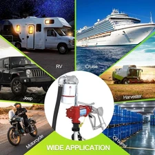 15GPM 12V DC fuel transfer pump w/ Nozzle Kit for Gasoline Diesel Red