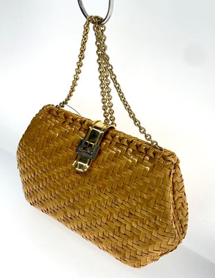Courreges Chain Shoulder bag Basket bag Camel Gold-tone