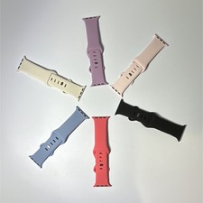 Lot of 6 Multicolor Silicone Replacement Straps for Apple Watch, Assorted Colors