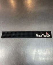 Wild Turkey Kentucky Straight Bourbon Rubber Bar Rail Black Spill Mat 23” NEW