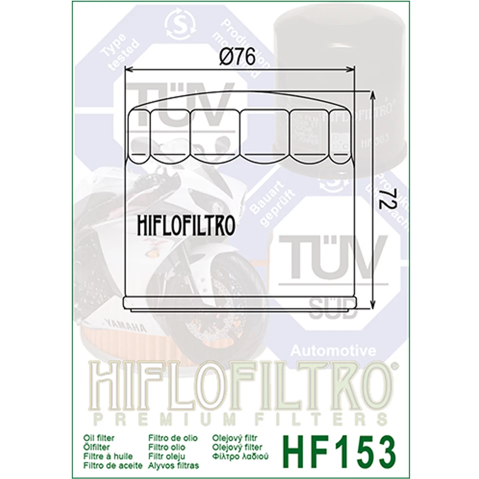 Paquete de 3 filtros de aceite Hiflofiltro HF153 Ducati 1098, ST4 S 996 ABS, Monster 900 Foto 2 de 2
