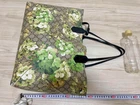 Sac fourre tout Gucci GG Blooms Supreme 2 voies réversible fleur vert toile cuir