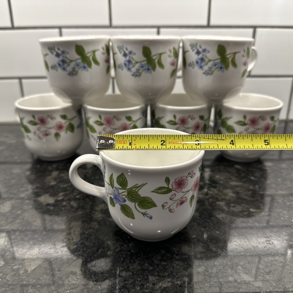 Set 8 Vintage Corelle Coordinates Stoneware Delicate Array Coffee Tea