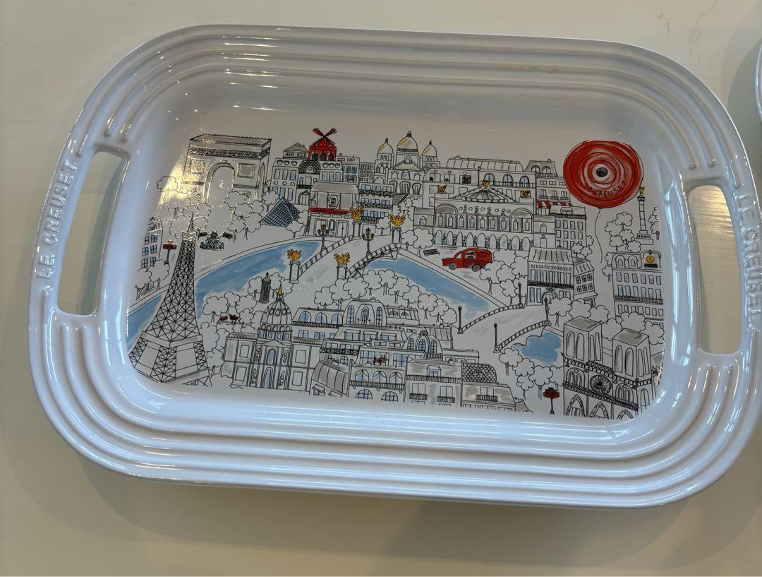 ル・クルーゼ パリシリーズ トレー＆プレートセット【廃盤・レア・美品】 Le Creuset serving tray Paris series set of 5 stoneware rare