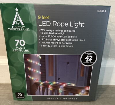 Holiday Wonderland 55040-88 9' ft Easy Connect Multi LED Rope Light Set