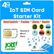 Jolt AT&T IoT SIM Card Starter Kit - SmartWatch GPS Tracker Alarm System Device