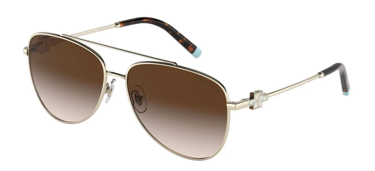 Tiffany & Co TF3043-H 6088/59 No Lenses Gold Aviator Sunglasses Frame 58-12 140 Tiffany & Co. Gold Sunglasses for Women for sale | eBay main image 4