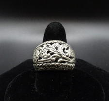 Carolyn Pollack Relios Sterling Silver "Dome Filigree" Ring Size 8 Preowned
