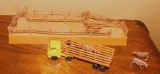 Scenery Built Stockyard Loading Corral, Ramp and Cattle truck - HO