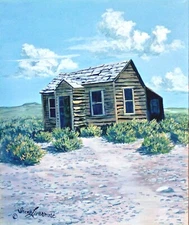 Bodie Miners Shack California Realistic Original Oil Painting by Irene Livermore
