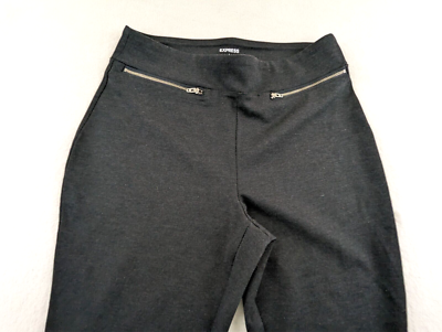Express sz L Ponte Knit Pants darker gray elastic waist pull on no