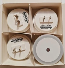 NEW 4pk UFO Style Plug in MOTION LED Night Light Wall Dusk/Dawn Sensor White .5w