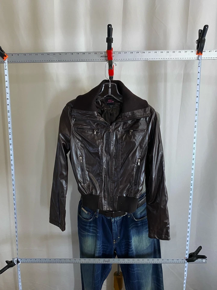 CHAQUETA ABRIGO BEBE NIÑAS bebe imitación cuero cremallera pequeño S largo 21 Foto 3 de 4