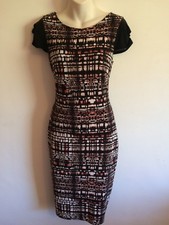 SIZE 12   M&S   Abstract Print Soft Stretch Bodycon  Dress