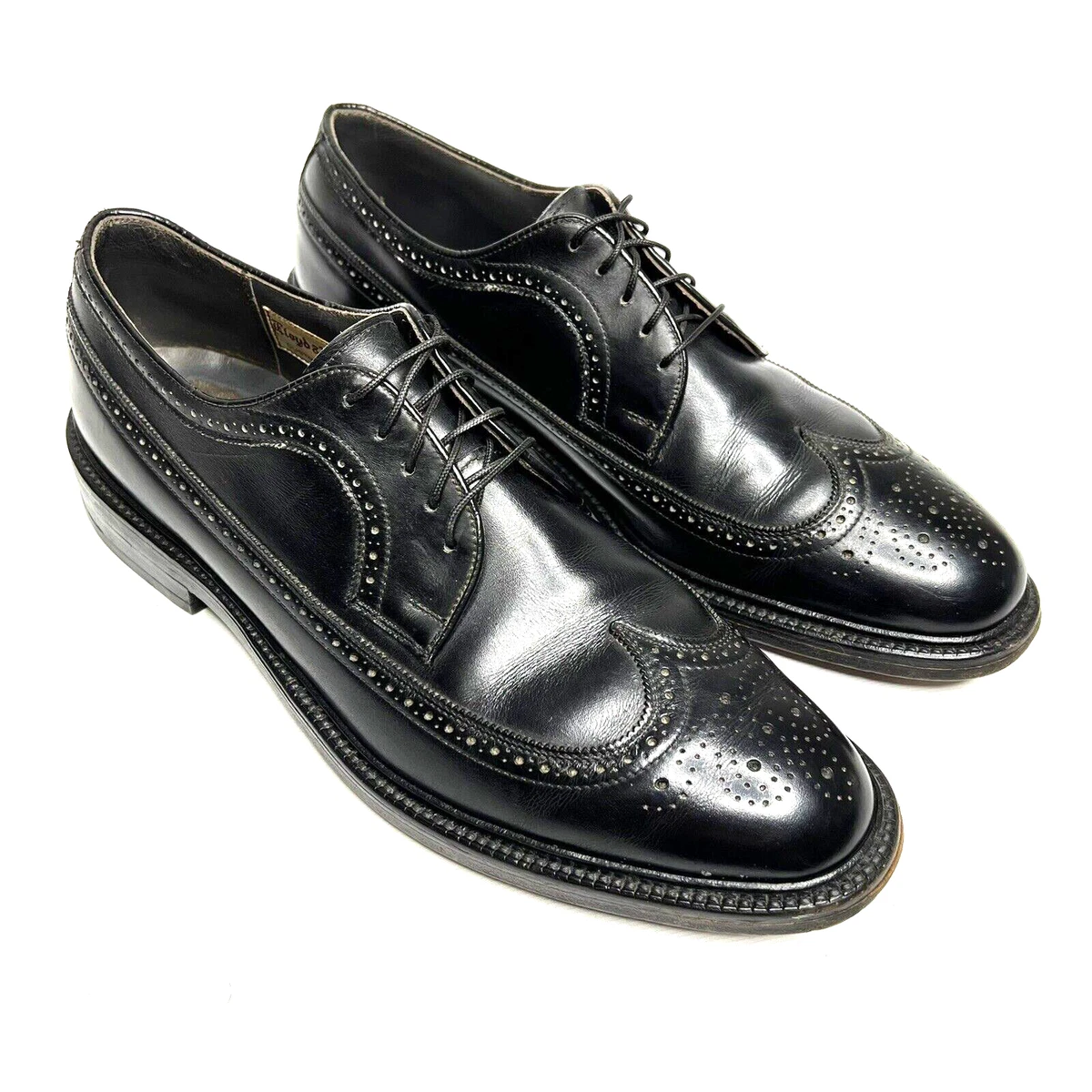 Lloyd & Haig Men\'s Custom Built Black Leather Cap Toe Oxford Dress Shoes Sz 7.5 Lloyd & Haig Custom Built Long Wing Bluchers | vcleat main image 3